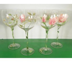 Block Basics Garden Rose Glass Balloon Goblets